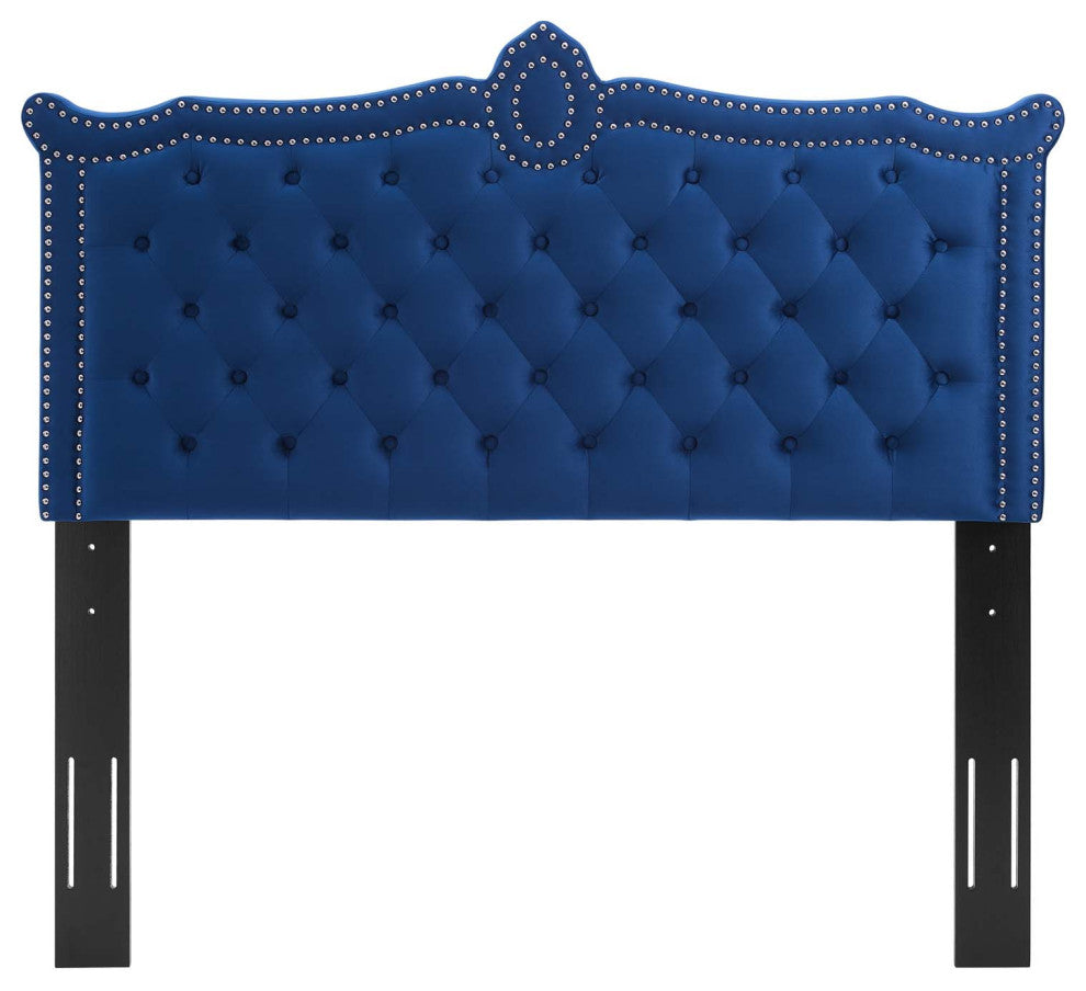 Louisa Tufted Performance Velvet King/California King Headboard, Navy