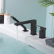 Luxier RTF17 Deck-Mount Roman Tub Faucet With Hand Shower, Matte Black