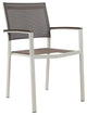 Benzara BM287791 Fifi 21" Set of 6 Dining Chairs, Aluminum Frame, Gray Fabric