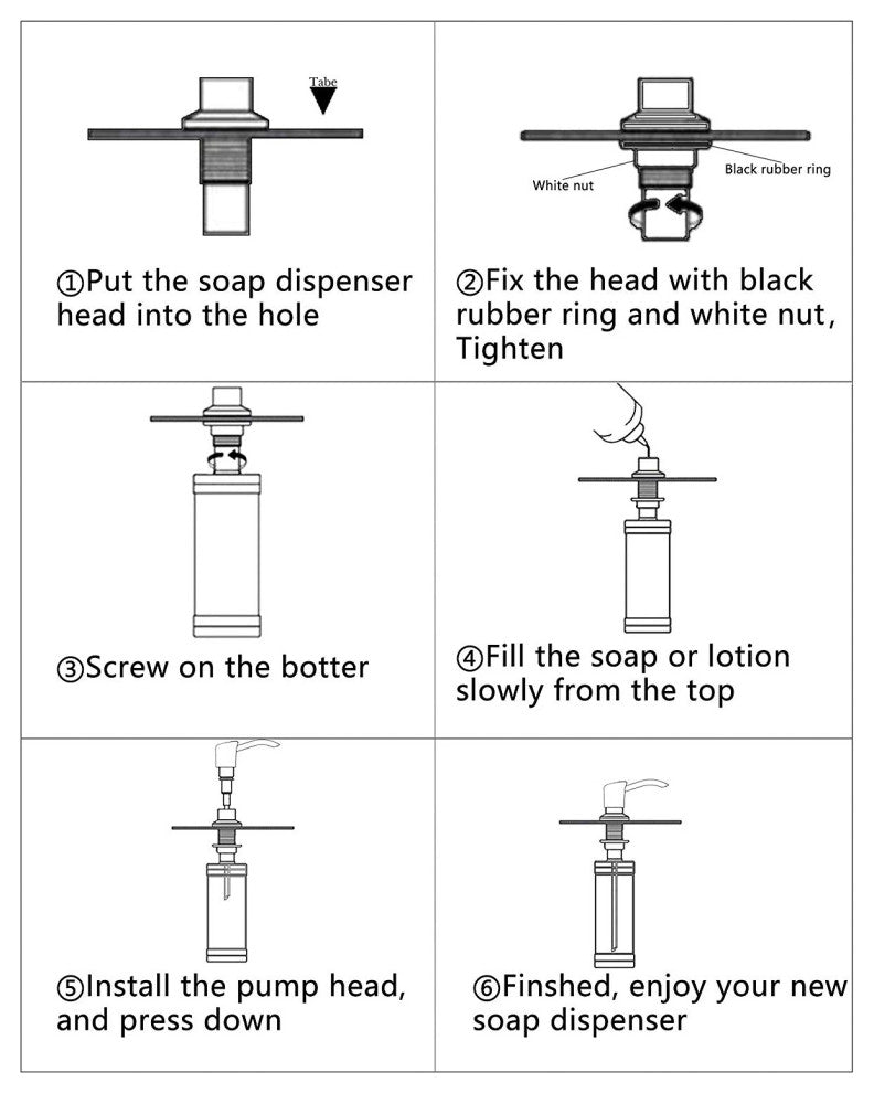 Soap Dispenser for Kitchen Sink Matte Black