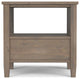 Ela SOLID WOOD End Table, Smoky Brown