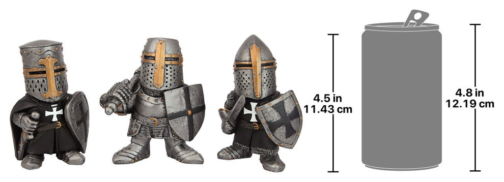 Medieval Crusader Knights of the Gothic Realm Statues, 3-Piece Set