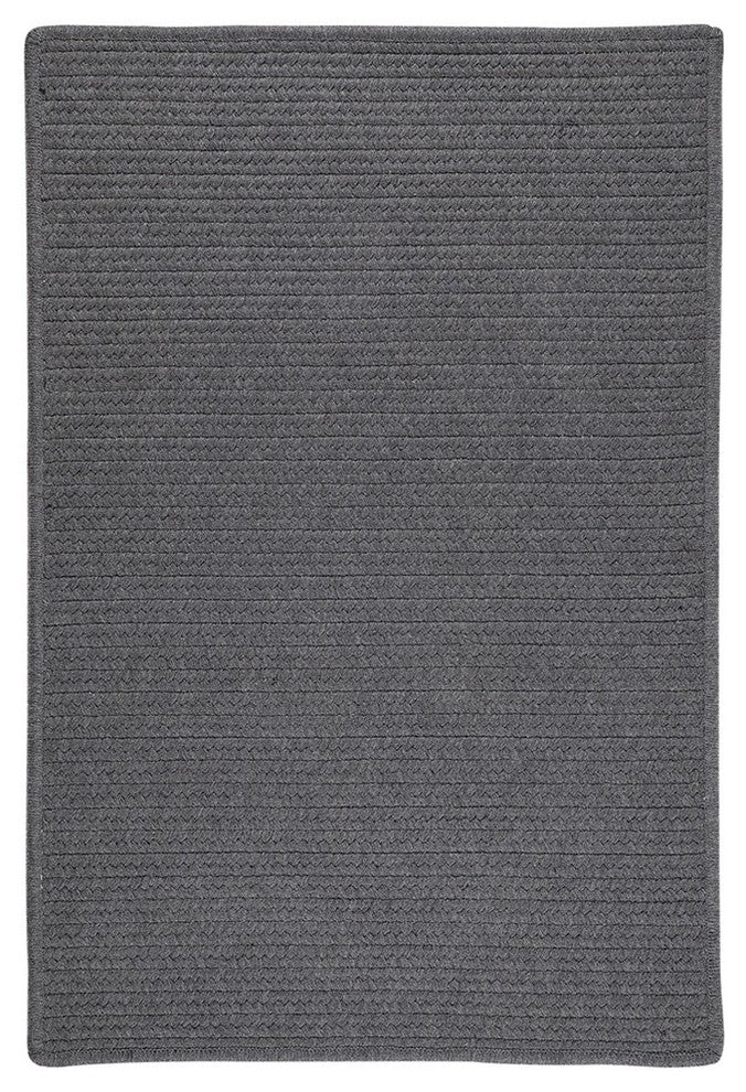 Sunbrella Solid LS05 Granite Sunbrella Area Rug, Rectangular 3'x5'