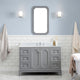 Queen 48 In. Marble Countertop Vanity in Grey with Mirror and Waterfall Faucet