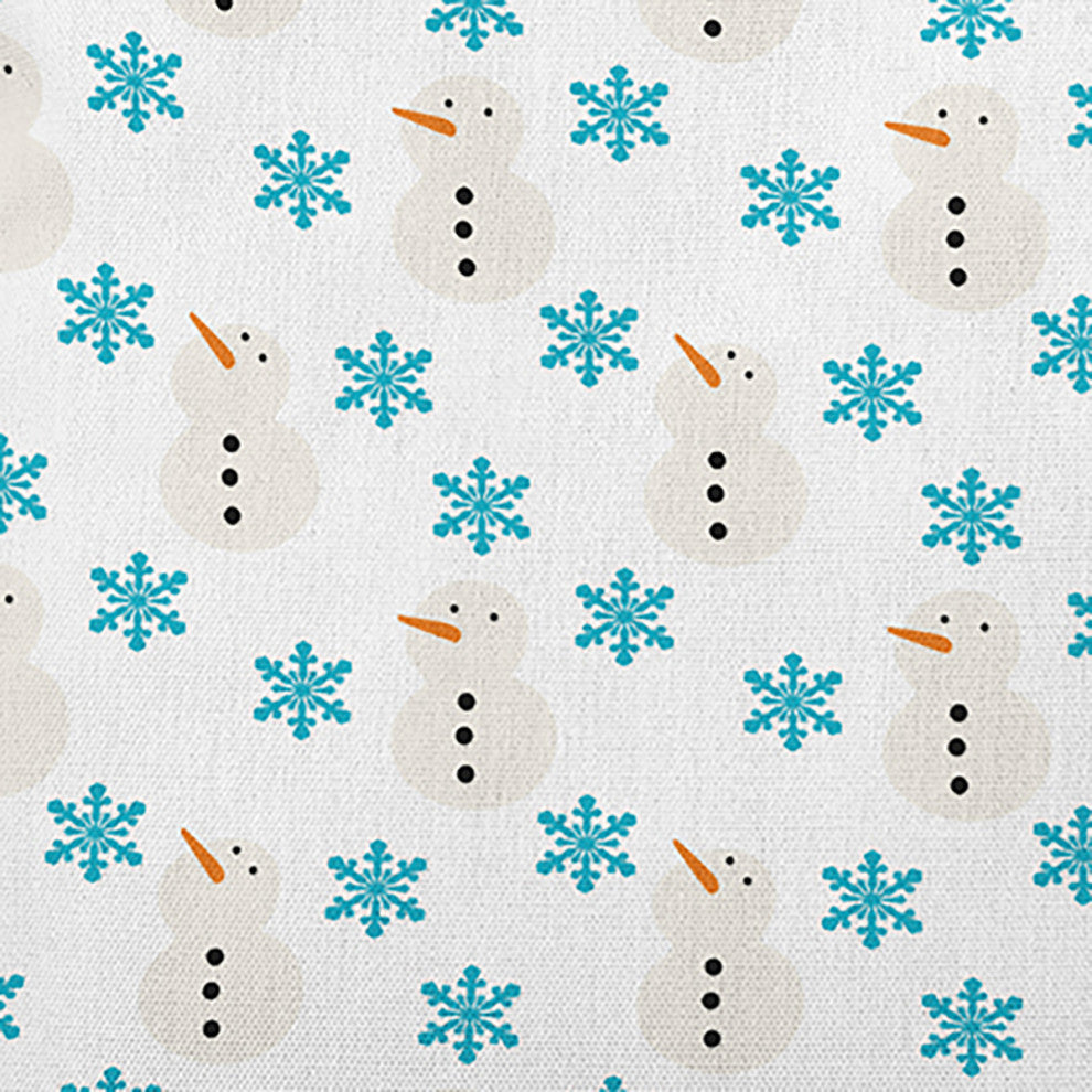 Snow Men In Snowstorm Accent Pillow, Turquoise, 18"x18"