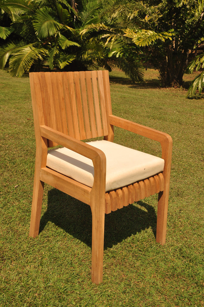 Maldives Arm Chair: A Grade Teak Outdoor Patio Dining Chair