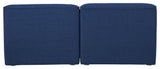 Miramar Linen Textured Fabric Upholstered 2-Piece Modular Sofa, Navy