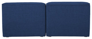 Miramar Linen Textured Fabric Upholstered 2-Piece Modular Sofa, Navy
