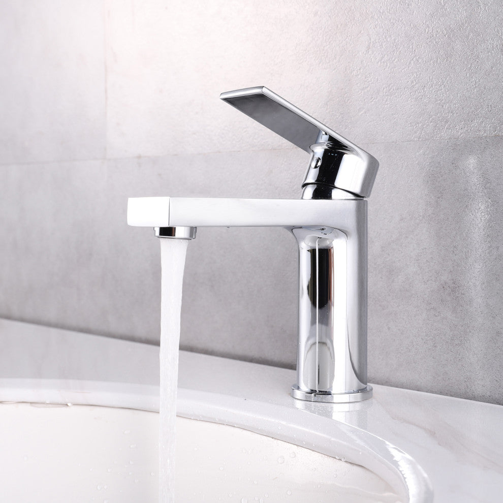 Single Handle Low Arc Lavatory Faucet in Chrome Finish