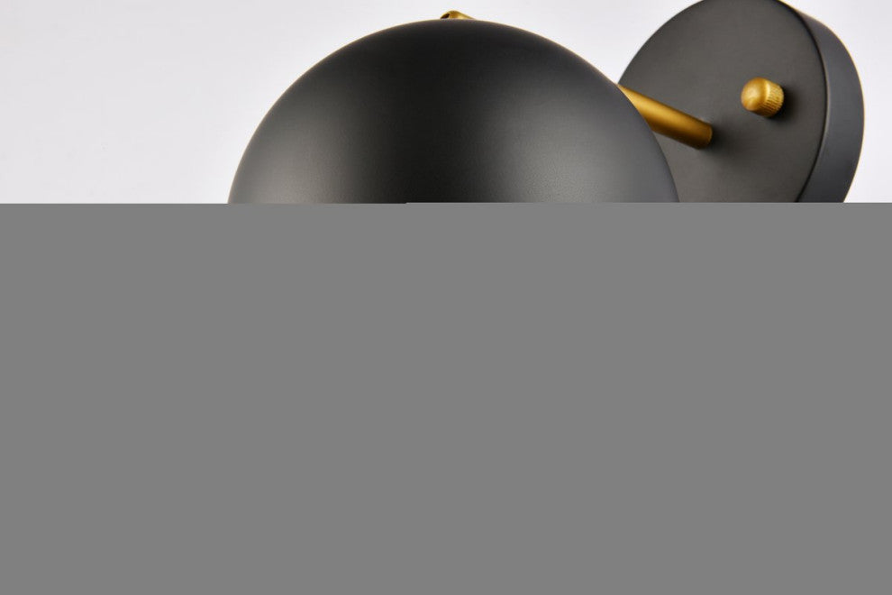 Oscar 1-Light Black and Brass Wall Sconce