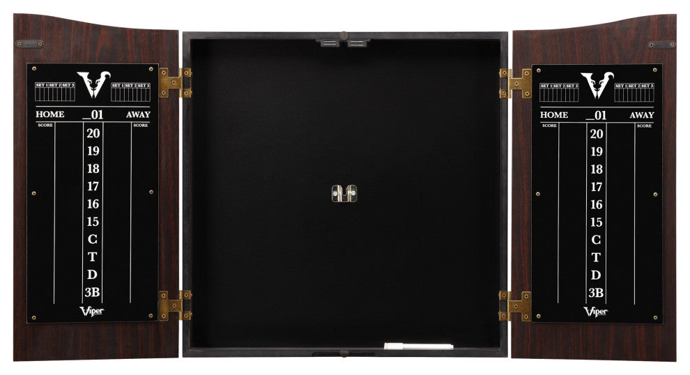 Viper Vault Dartboard Cabinet With Shot King Sisal Dartboard
