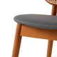 LeisureMod Holbeck Wicker Dining Chair With Leather Seat Set of 2, Grey