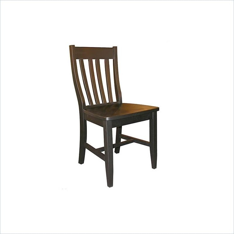 International Concepts Schoolhouse Wood Dining Chair in Black (Set of Two)