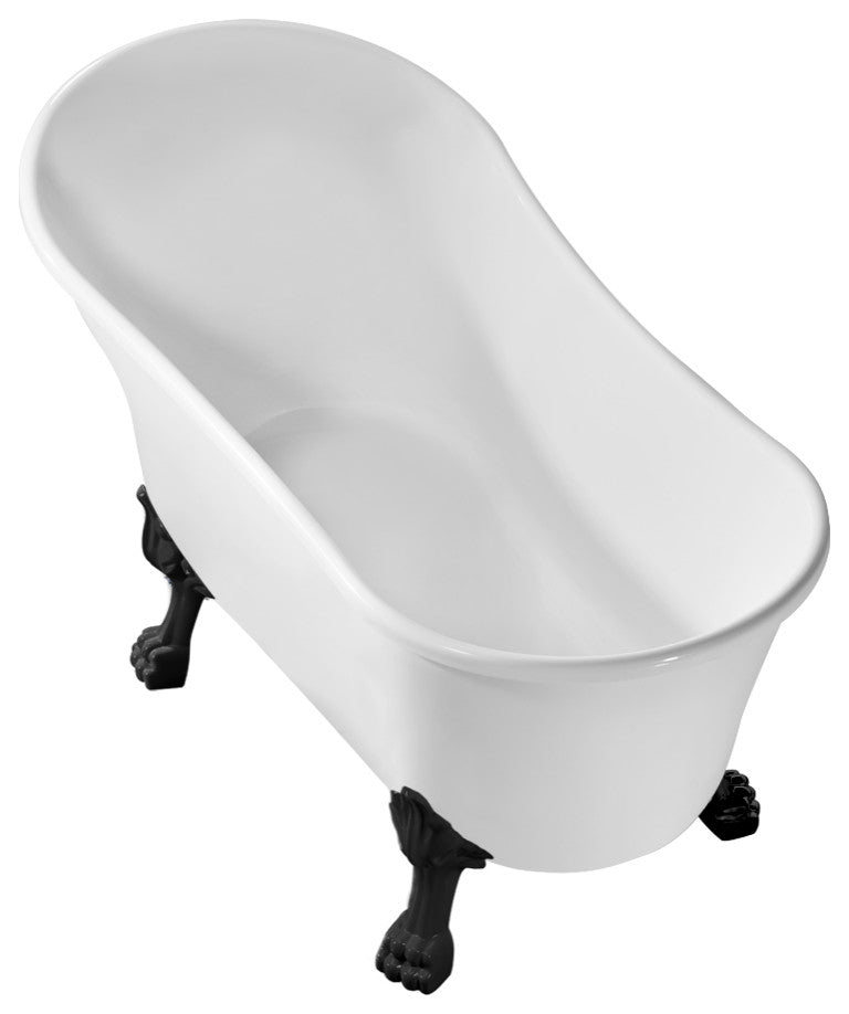 55" Streamline NPT9346BL-BL Clawfoot Tub With Internal Drain
