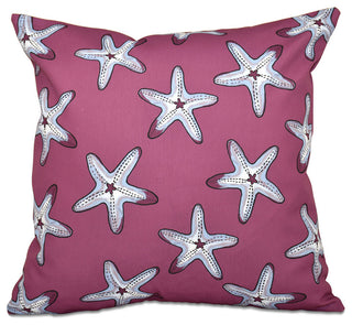 Soft Starfish, Geometric Print Pillow, Purple, 20"x20"