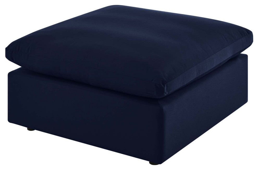 Modular Sectional Deep Sofa Chair Set, Sunbrella, Blue Navy, Outdoor Patio