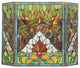 Anisoptera Purity Tiffany-Glass 3-Piece Folding Dragonfly Fireplace Screen
