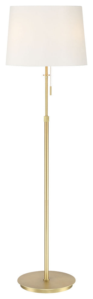 X3 Floor Lamp, Satin Brass, White Shade