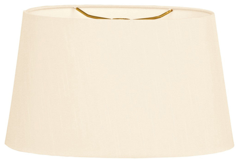 Shallow Oval Hardback Lampshade, Eggshell, 12"x14"x8.5"