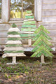 Set of 3 Recycled Wood Trees with Stands
