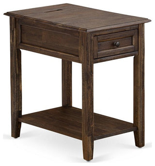Night Stand, 1 Wood Drawer, Stable, Sturdy Constructed Distressed Jacobean