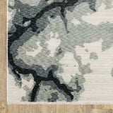 Easely Modern Abstract Elements Blue/ Ivory Area Rug, 5'3" x 7'6"