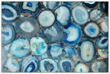 "Blue Geode Bunch" Floater Framed Painting Print on Canvas, 60"x40"