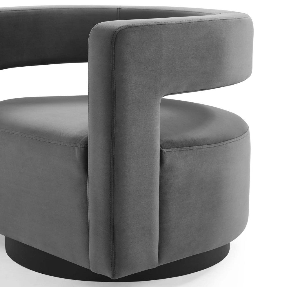 Armchair Accent Chair, Velvet, Gray, Modern, Living Lounge Hospitality
