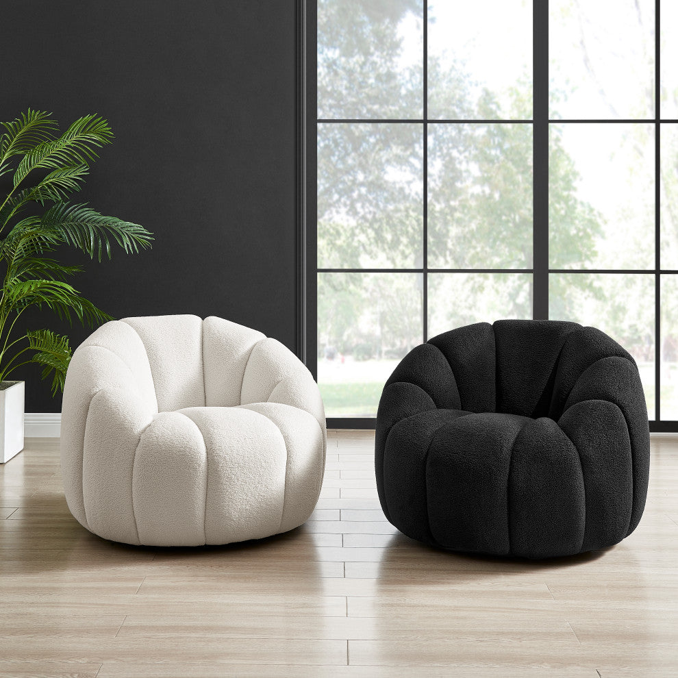 Callista Swivel Accent Chair, Monroe White