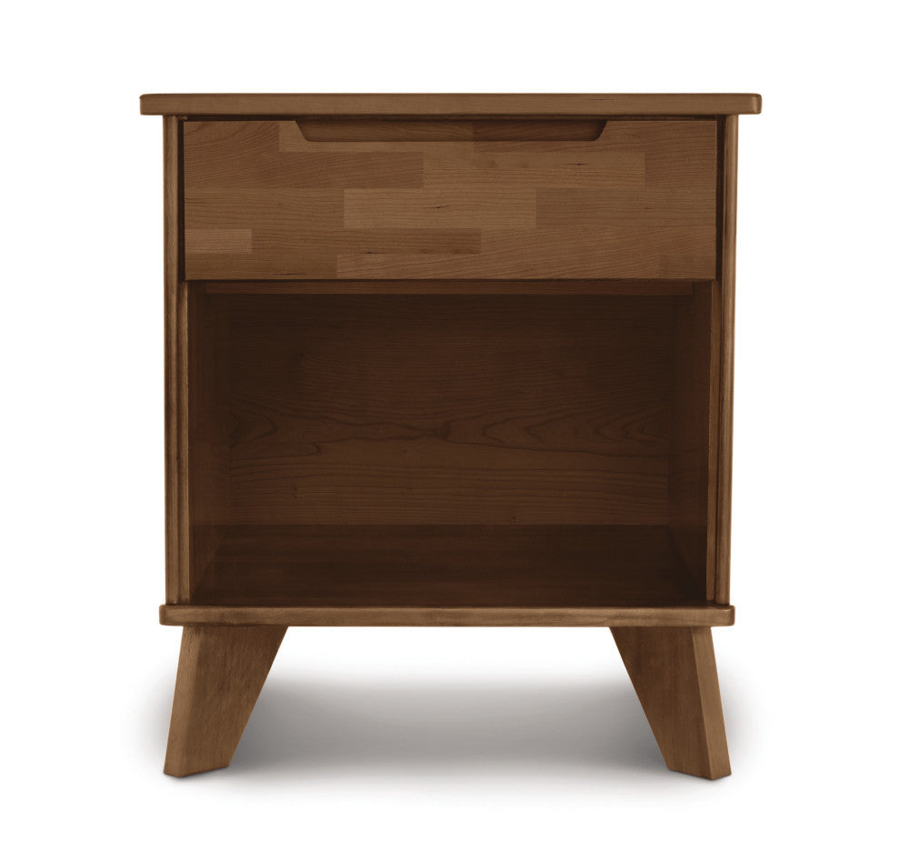 Linn - 1 Drawer Nightstand, Saddle Cherry
