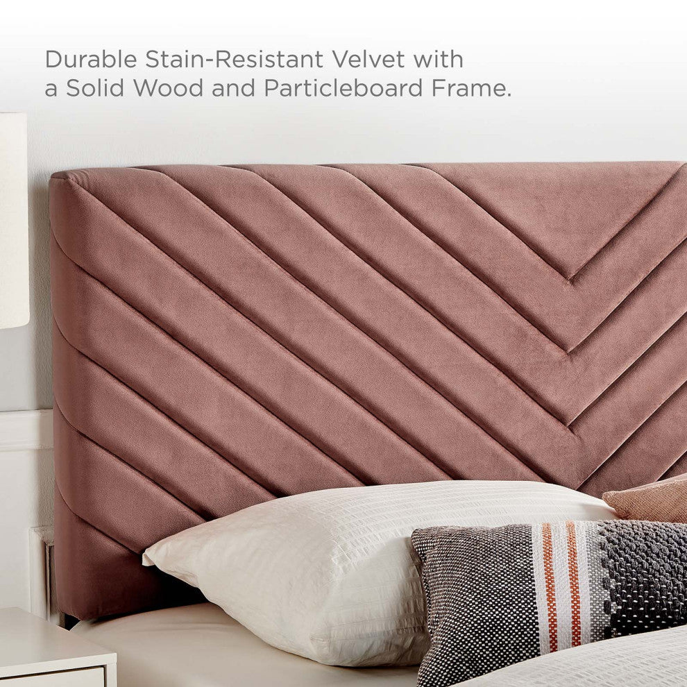 Tufted Headboard, Twin Size, Velvet, Pink, Modern Contemporary, Bedroom Master