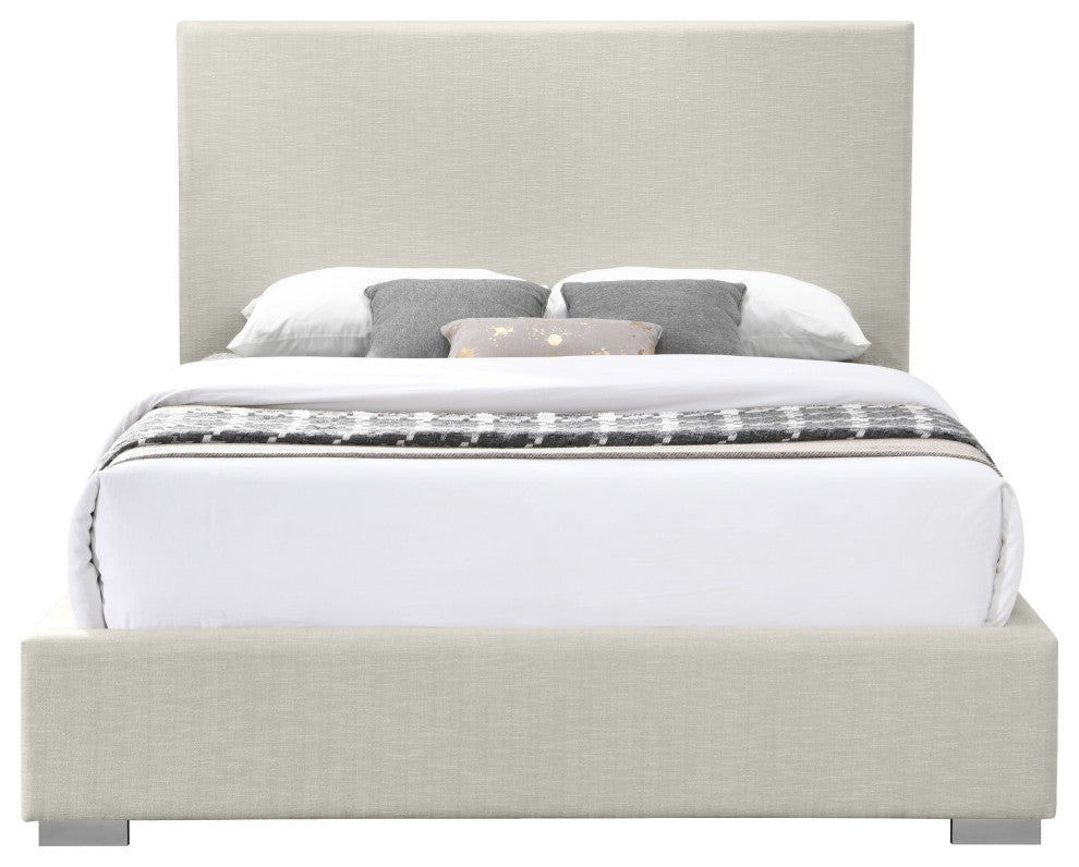Crosby Linen Upholstered Bed, Beige, Queen