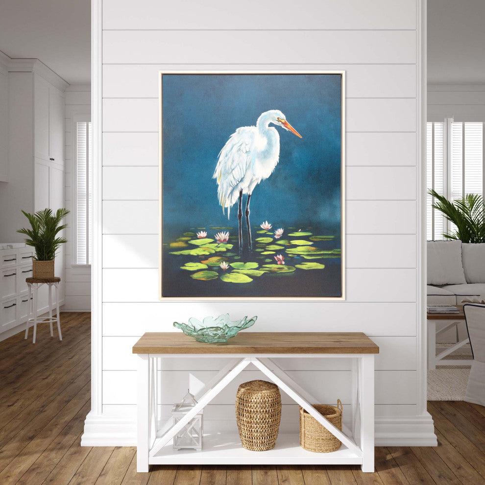 Egret in Lily Pads Artwork
