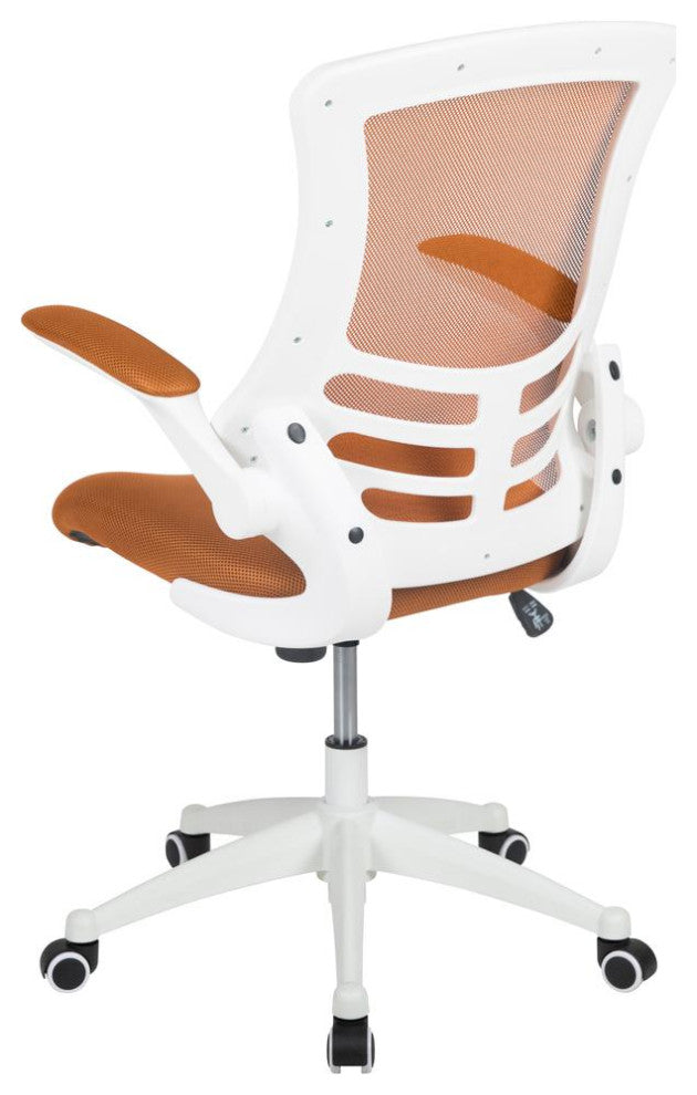 Mid-Back Mesh Swivel Ergonomic Task Office Chair, Tan/White
