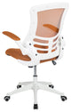 Mid-Back Mesh Swivel Ergonomic Task Office Chair, Tan/White