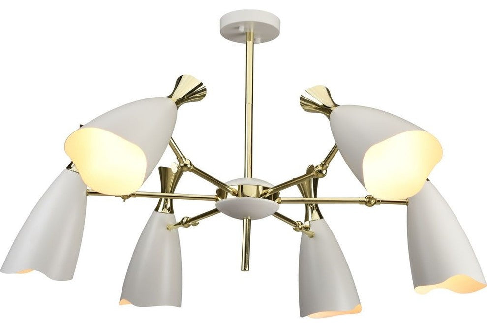 Nuevo Living Cella Lighting Pendant, White Steel Metal