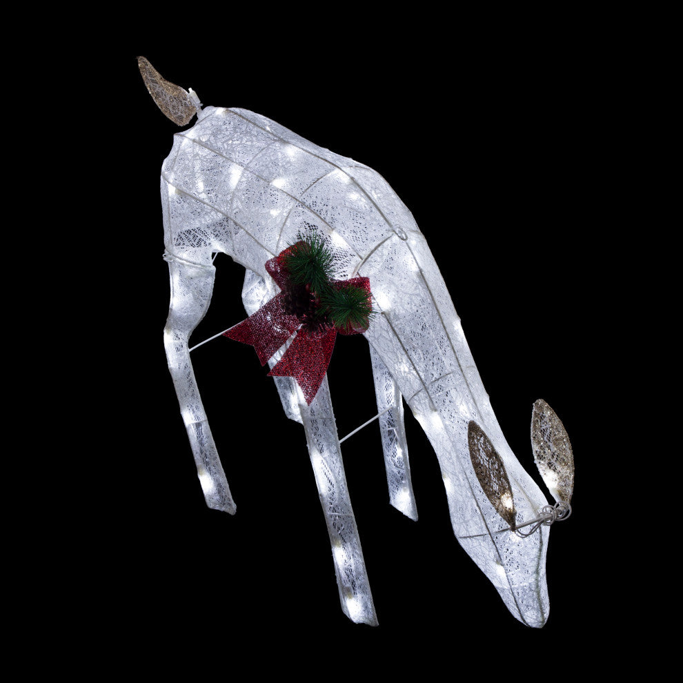 White Grazing Light Up Mesh Deer DÃ©cor