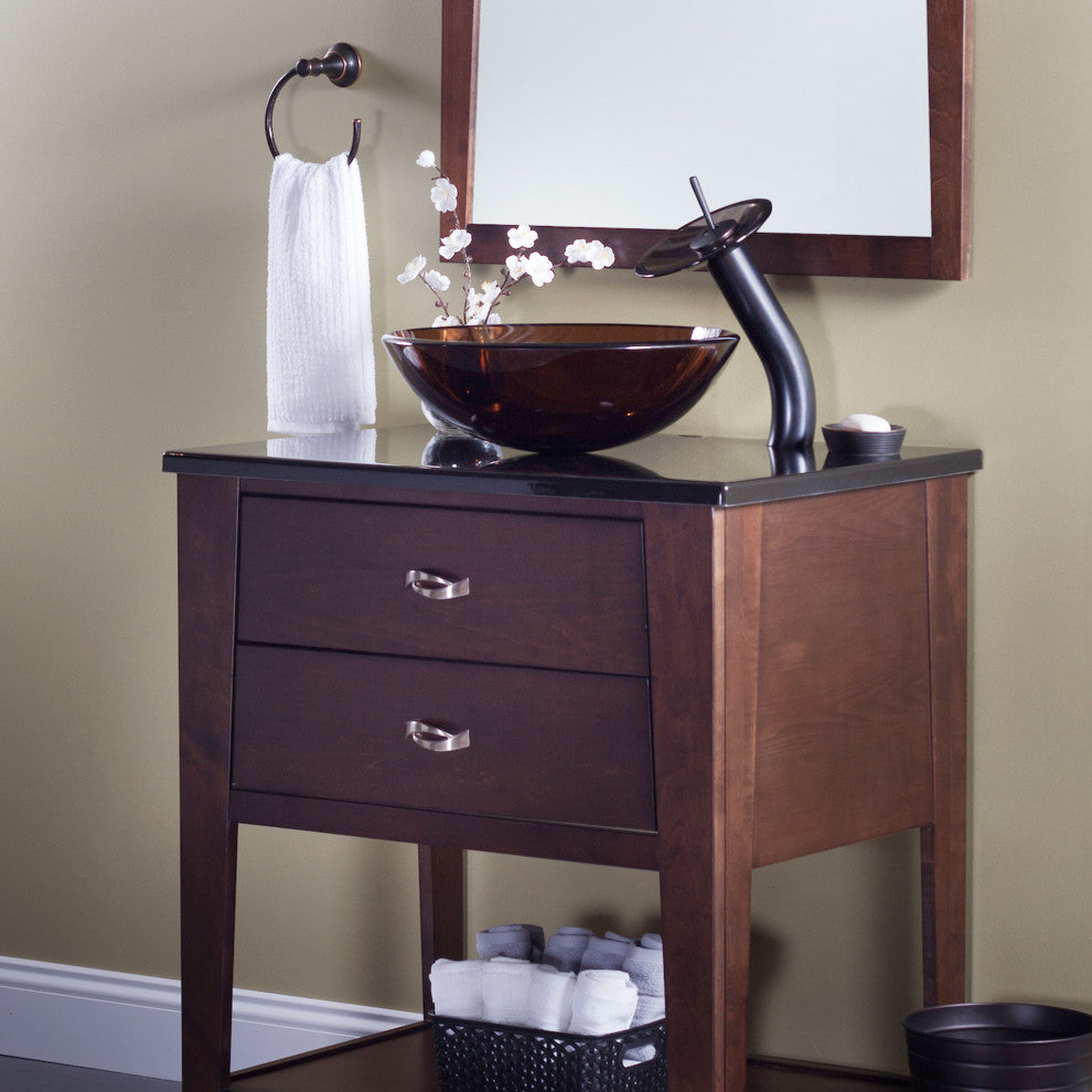 Ty Glass Brown Vessel Sink