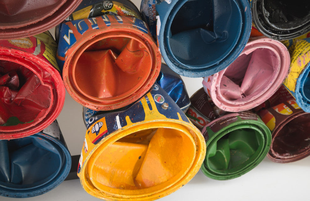 Paint Can Wall Art, Square, Assorted Colors, Large