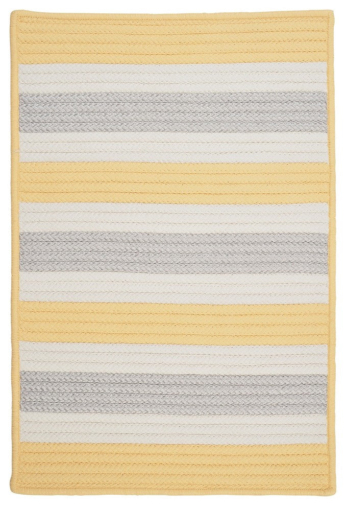 Stripe It TR39 Yellow Shimmer Indoor/Outdoor Area Rug, Rectangular 2'x12'