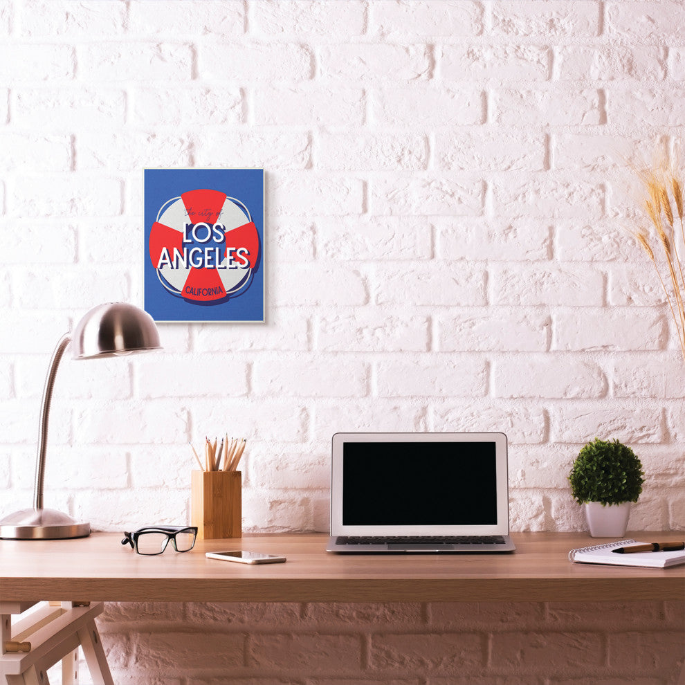 Los Angeles Beach Coast Ocean Blue Red Word Design, 10"x15"