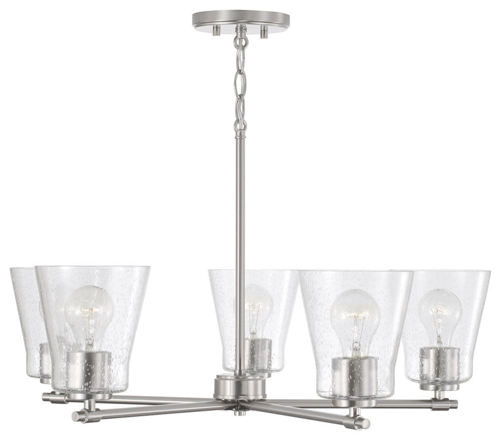 Capital Lighting 446951-533 Baker 5 Light 27"W Chandelier - Brushed Nickel