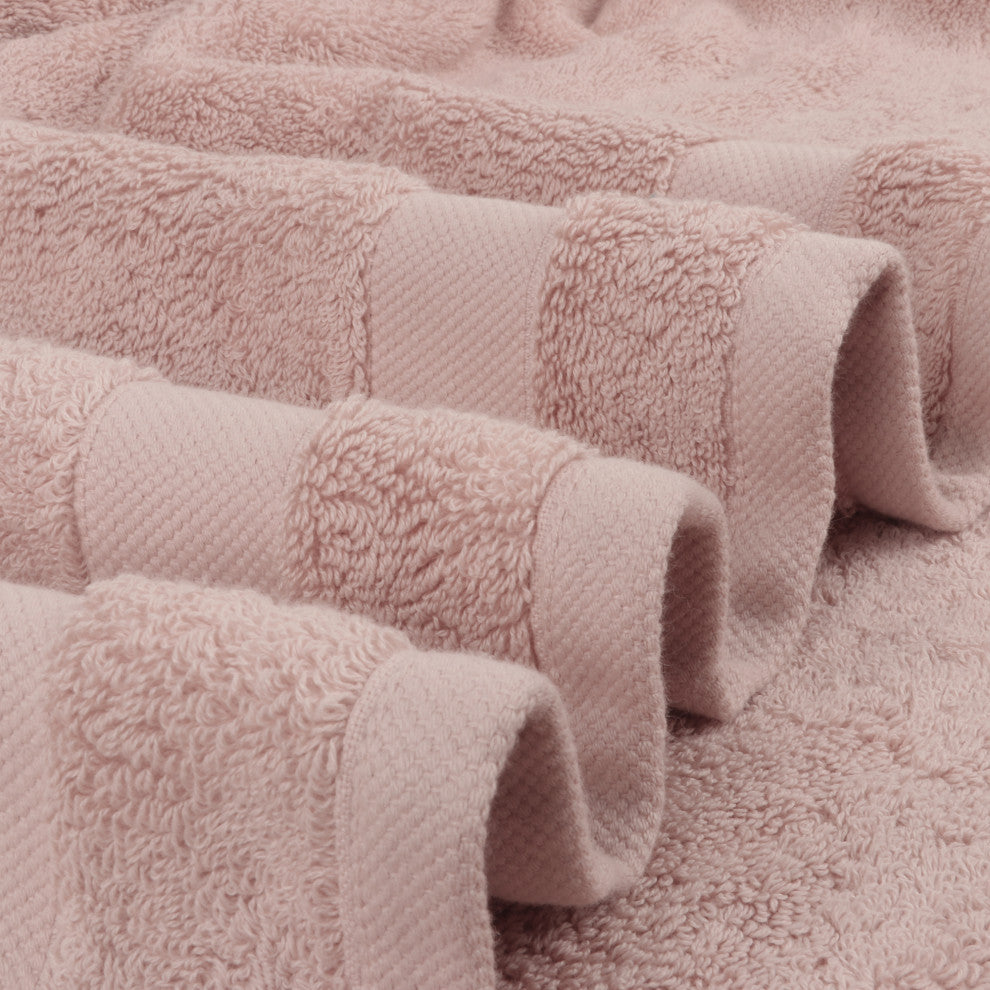 Organic 100% Cotton 650 GSM Feather Touch Quick Dry Bath Towel, Rose Dust, Pack of 7