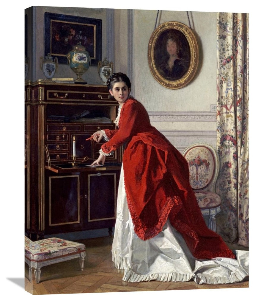 "The Letter" Stretched Canvas Giclee by Charles Baugniet, 23"x30"