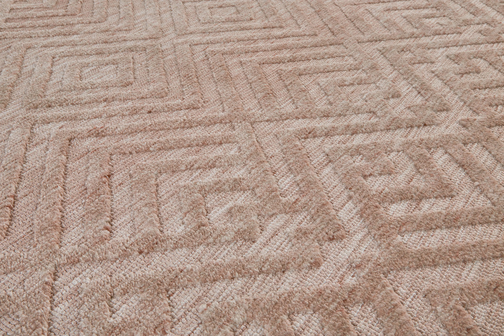 Weave & Wander Oliena Modern Art Deco Rug, Blush, 5'x8'