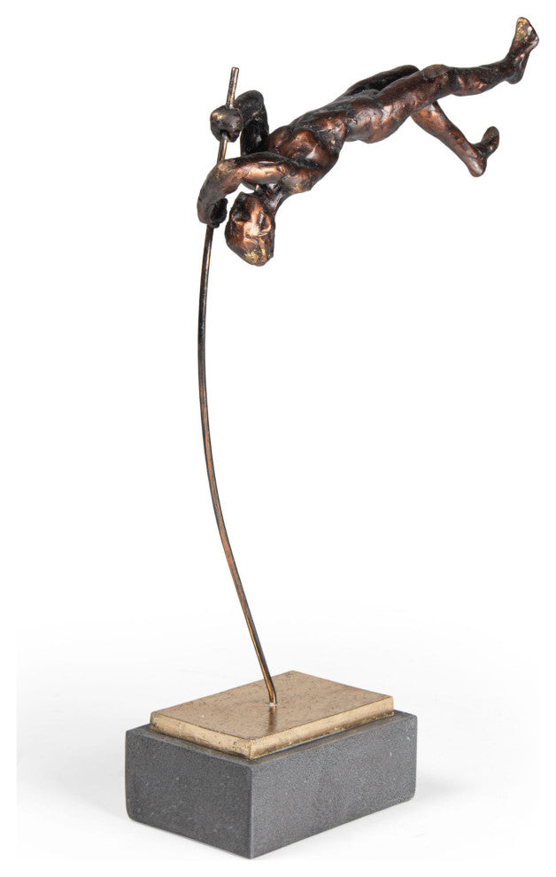 Flying Vaulter Polystone Sculpture, Pole Vaulter 2
