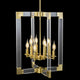 8 Light Modern Acrylic Chandelier Gold Square Pendant Light Fixture