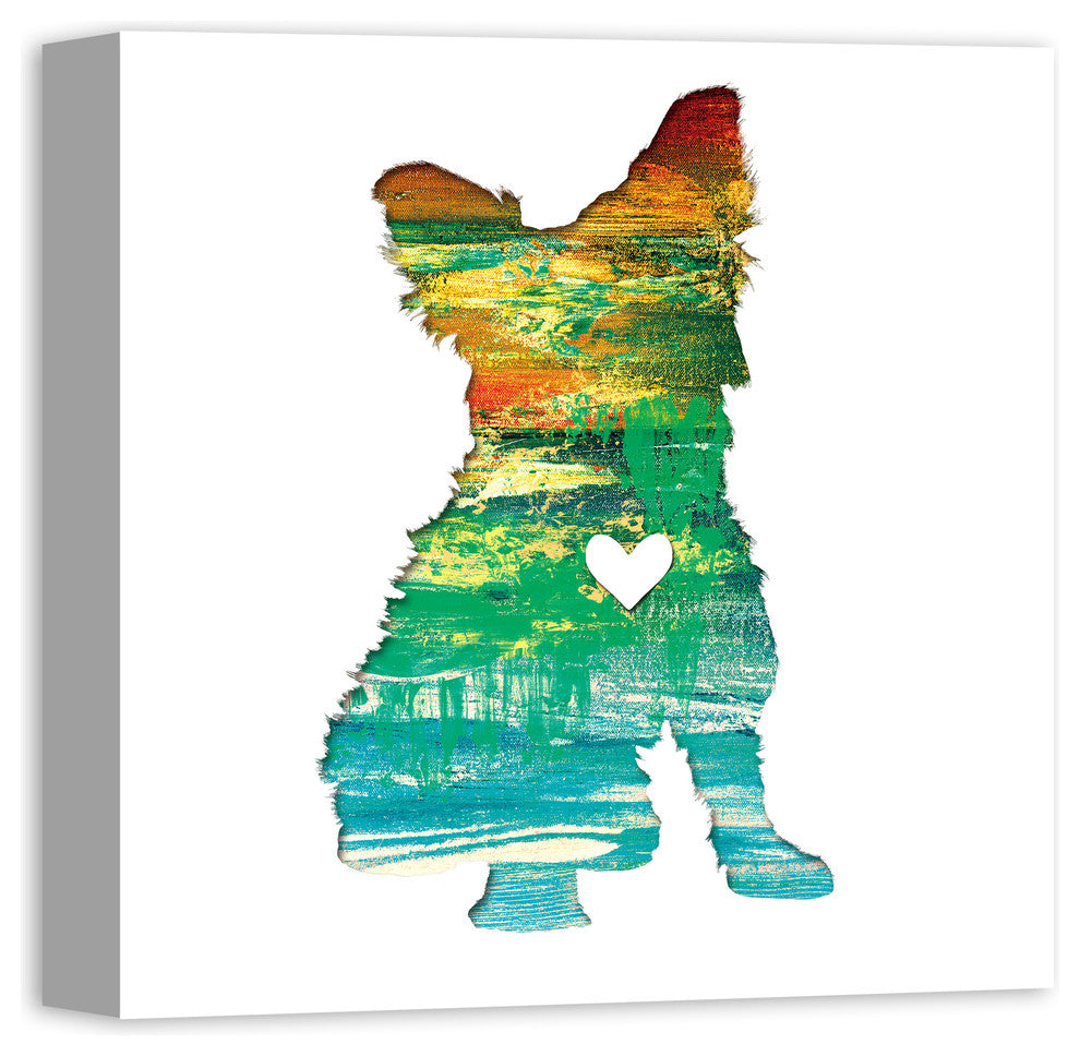 Designs Direct Creative Group Paint Silhouette Yorkie 16x16 Canvas Wall Art