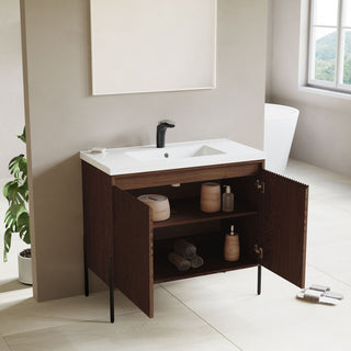 Flutie 36" Bathroom Vanity Set, Walnut