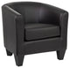 Grafton Home Enzo Upholstered Barrel Chair, Matte Black Faux Leather